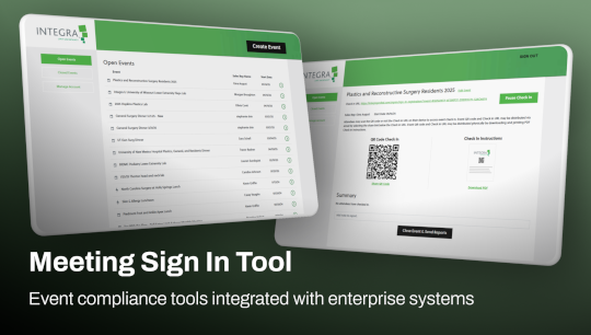 Healthcare event compliance software dashboard